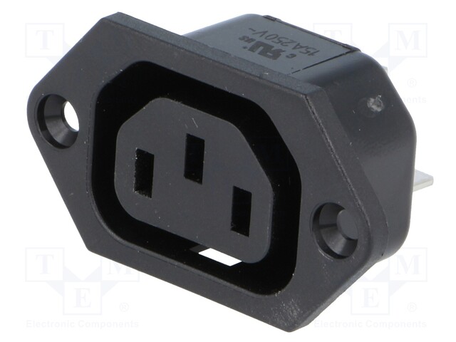 Connector: AC supply; socket; female; 10A; 250VAC; IEC 60320