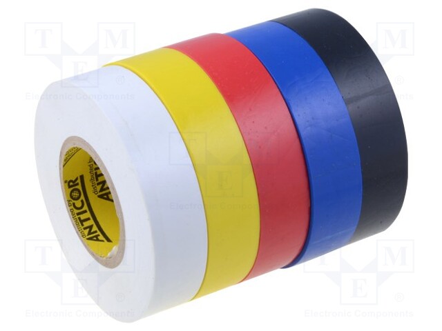 Tape: electrical insulating; W: 19mm; L: 20m; D: 0.19mm; PVC film