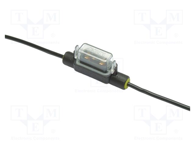Black; on cable; Leads: leads x2; Fuse acces: fuse holder