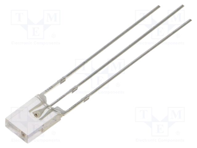 LED; blue,yellow; rectangular; 2x5x7mm; bicolour; 120°; Front: flat