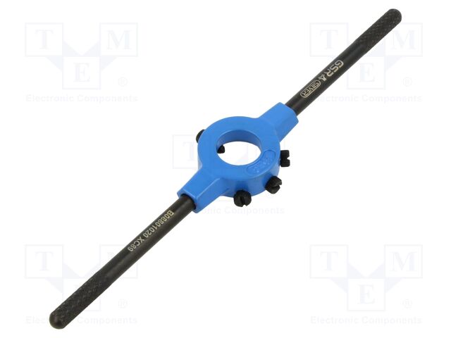 Diestock; Grip capac: M3-M4; L: 175mm; Thk: 5mm; zinc alloy; Silver