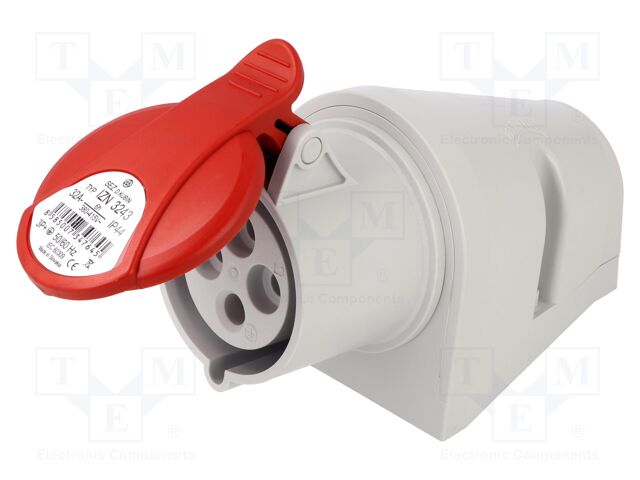 Connector: AC supply 3-phase; socket; female; 32A; 400VAC; IP44