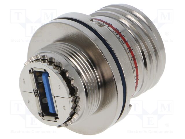 Connector USB 3 Reduced Flange Receptacle  USB A Nickel