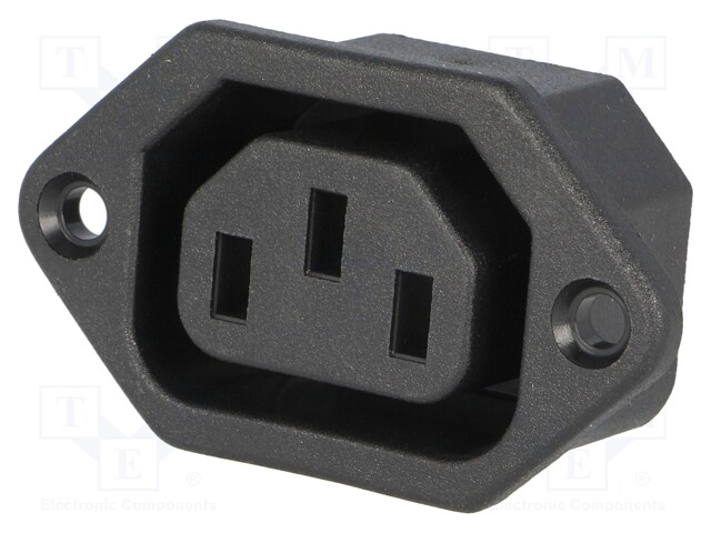 Connector: AC supply; socket; female; 10A; 250VAC; IEC 60320