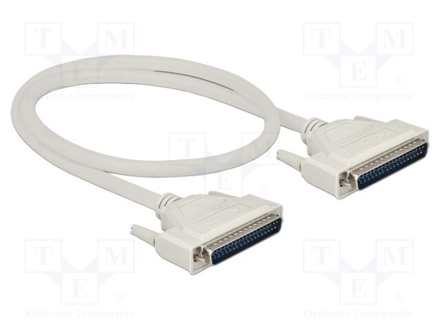 Cable; D-Sub 37pin plug,both sides; Len: 0.5m; beige; Øcable: 8mm