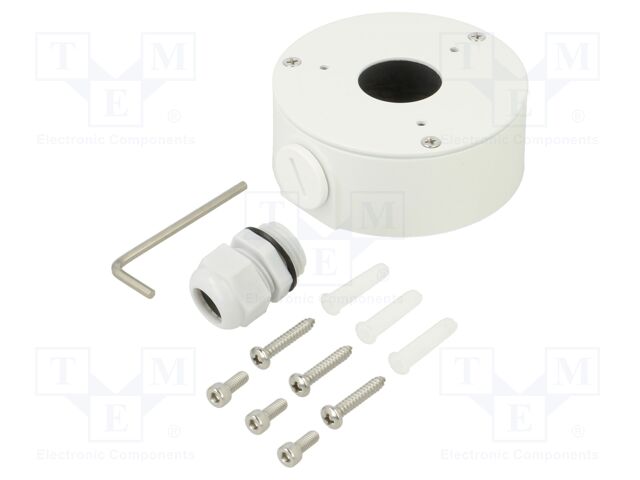 Junction box; Ø90x35mm; white; aluminium; Connection: M20