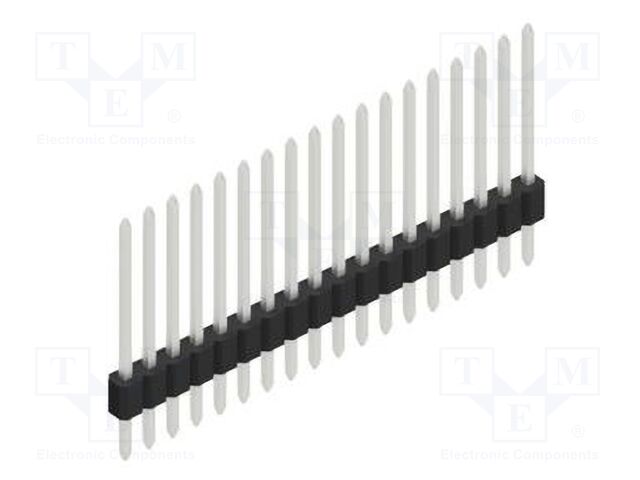 Connector: pin strips; pin header; male; PIN: 18; 1.27mm; THT; 1x18