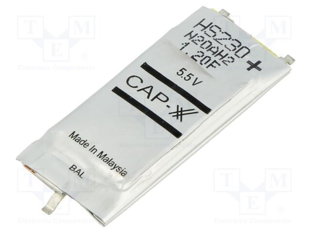 Supercapacitor; SMD; 1.2F; 5.5VDC; ±20%; 39x17x3.9mm; 30A; -40÷85°C