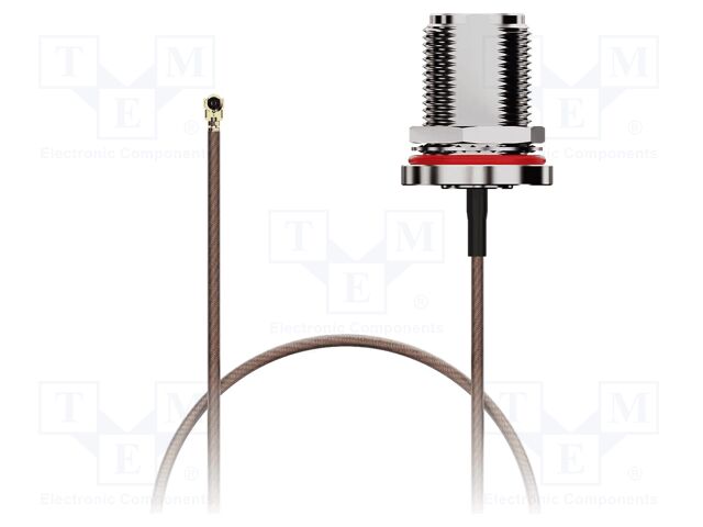 Cable; IPEX MHF 1,N female; brown; -40÷85°C; 0÷6GHz; 100mm; 50Ω
