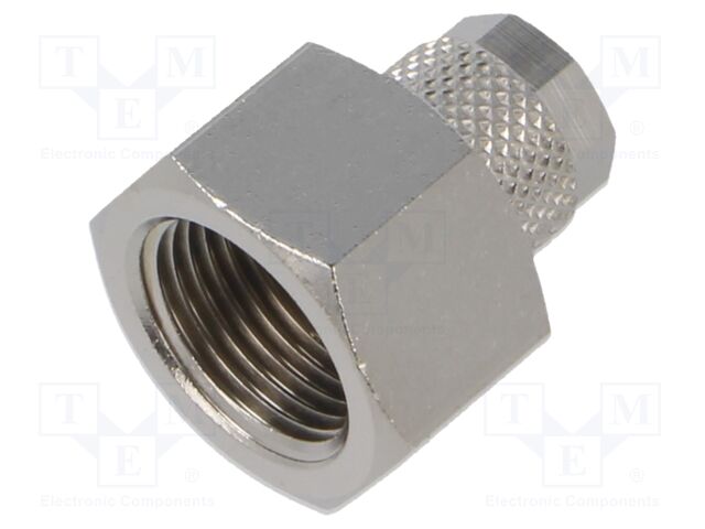 Screw-on fitting; threaded; max.15bar; nickel plated brass; 6mm