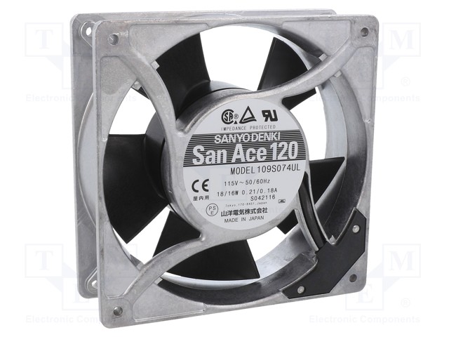 Fan: AC; axial; 120x120x38mm; 150m3/h; 42dBA; ball bearing; 2700rpm