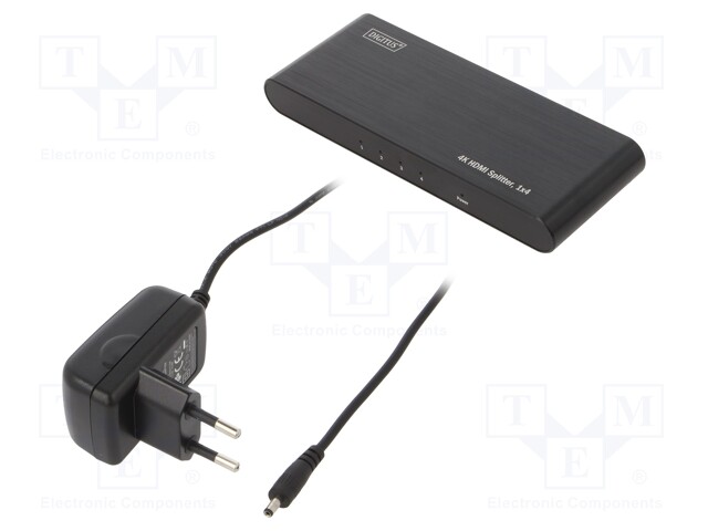 Splitter; HDCP 2.2; Colour: black; Input: HDMI socket; 3840x2160px