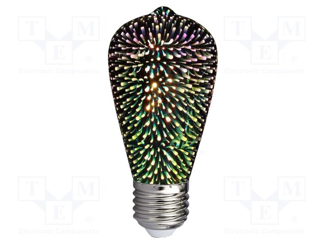 LED lamp; white warm; E27; 220÷240VAC; 25lm; 3W; 300°; 3000K; IP20