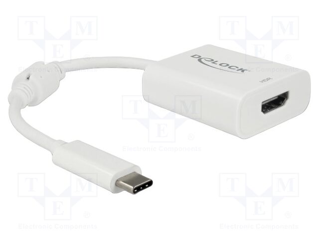 Adapter; HDMI socket,USB C plug; High Speed + Ethernet; 0.1m