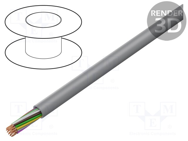 Wire: control cable; chainflex® CF130.UL; 18x0,25mm2; PVC; grey