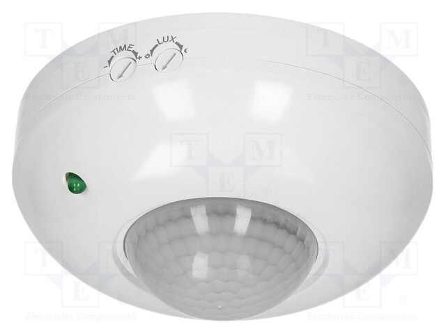 Motion sensor; wall mount; 230VAC; IP20; 6m; Range: 10s÷7min; 360°