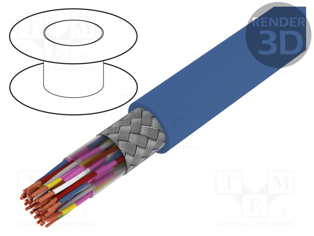 Wire; JE-LiYCY; 24x2x0,5mm2; aluminium foil,tinned copper braid