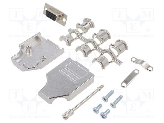 D-Sub HD; PIN: 15; plug; female; turned contacts; angled; soldering