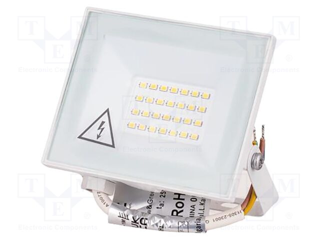 Lamp: LED flood light; 20W; 230VAC; white cold; 110°; 6500K; 20000h