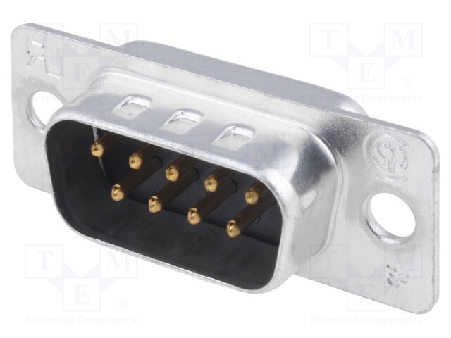 D-Sub; PIN: 9; plug; HD 20; male; soldering; gold flash