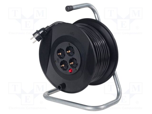 Extension lead; 3G1.5mm2; reel,with brake,rolled; Sockets: 4