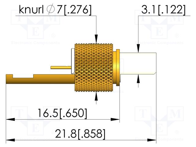 Test plug; HFS-821; 21.8mm; test needles; 100Ω; plug