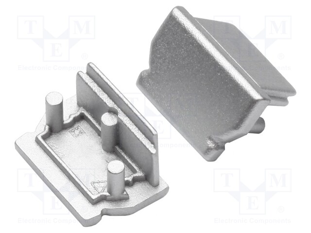 Cap for LED profiles; silver; ABS; Application: UNI12