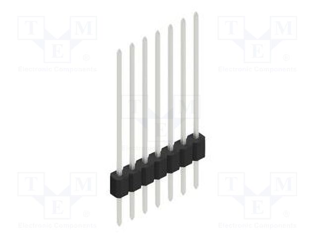 Connector: pin strips; pin header; male; PIN: 7; 1.27mm; THT; 1x7