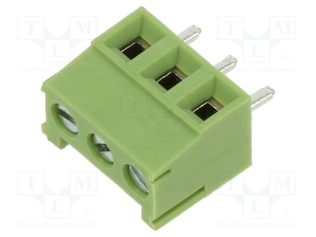 PCB terminal block; angled 90°; 3.81mm; ways: 3; on PCBs; terminal