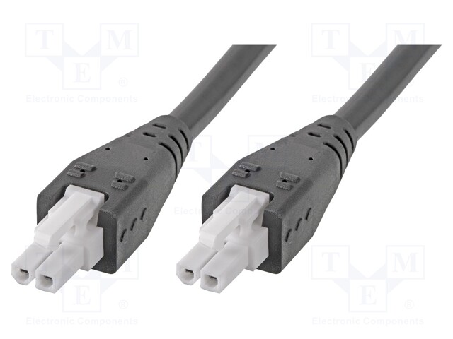 Cable; Mini-Fit Jr; female; PIN: 2; Len: 0.5m; 6A; Insulation: PVC