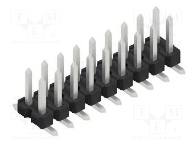 Connector: pin strips; pin header; male; PIN: 18; 2.54mm; SMT; 2x9