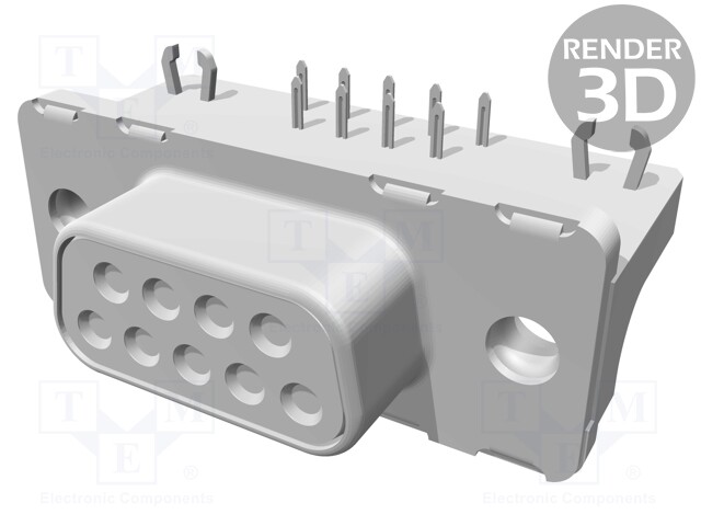 D-Sub; PIN: 9; socket; female; low profile; angled 90°; THT; UNC4-40