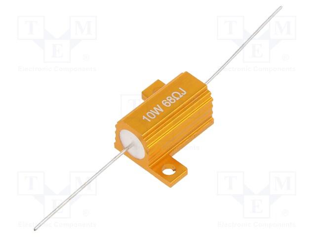 Resistor: wire-wound; with heatsink; 68Ω; 10W; ±5%; 50ppm/°C