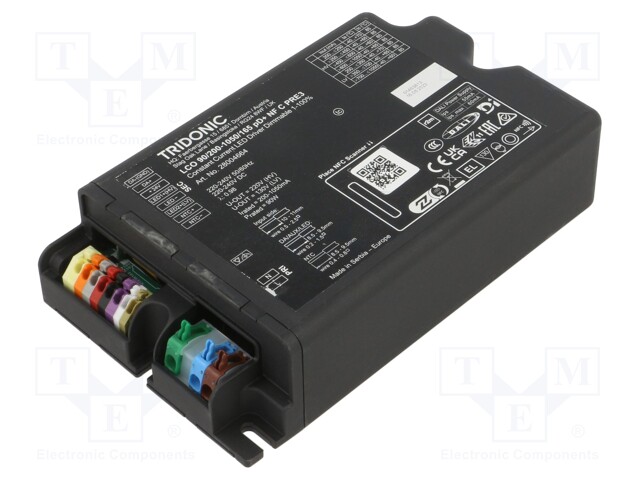 Power supply: switched-mode; LED; 90W; 46÷165VDC; 200÷1050mA; IP20