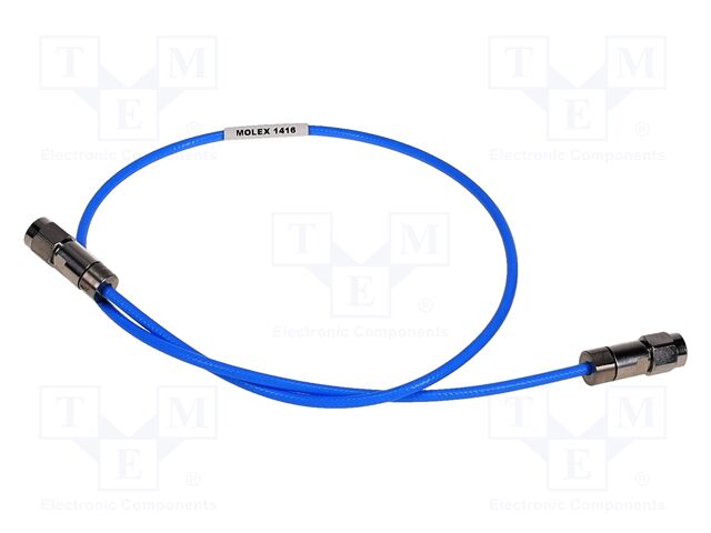 Cable; 457mm; IN plug; blue; straight; 50Ω