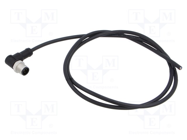 Connector: M12; plug; male; angled; Plating: gold-plated; cables