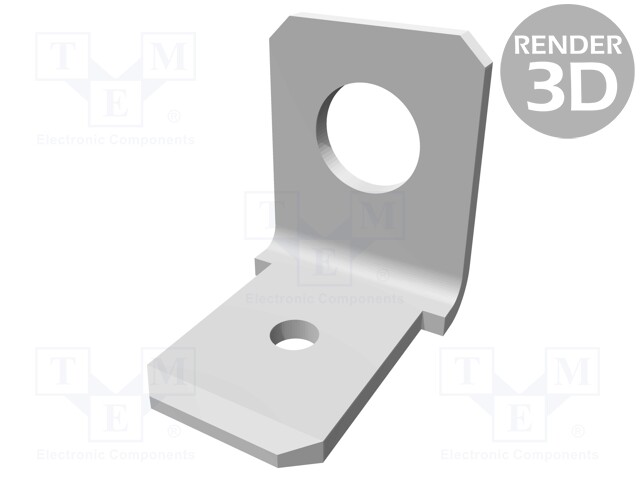 Terminal: flat; 6.3mm; 0.8mm; male; M4; screw; brass; tinned