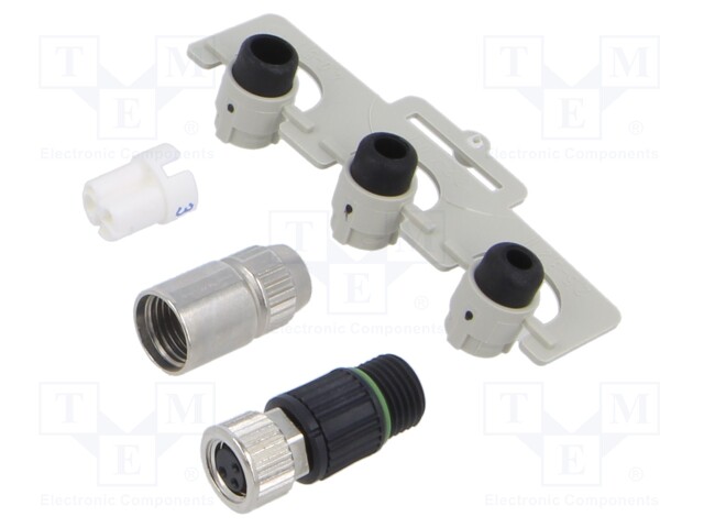 Connector: M8; female; PIN: 3; straight; for cable; plug; 3.2÷5.4mm