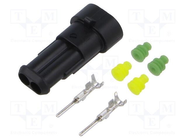 Connector: wire-wire; plug; male; Superseal 1.5; 24VDC; PIN: 2; IP67