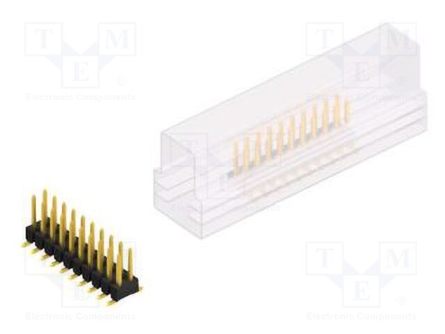 Connector: pin strips; pin header; male; PIN: 20; 2.54mm; SMT; 2x10