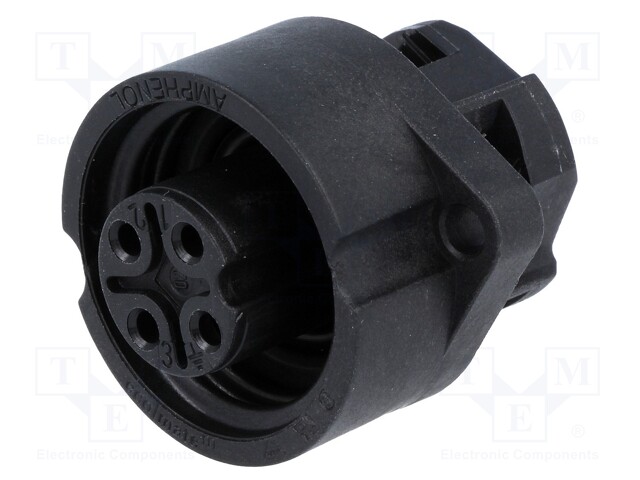 Connector: circular; socket; PIN: 4; female; screw terminal; 400V