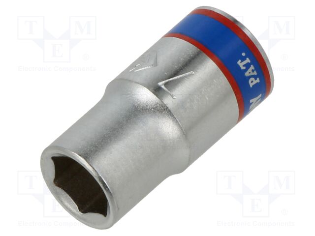 Wrench; hex socket,socket spanner; HEX 7mm; 1/4"; 24.5mm; short