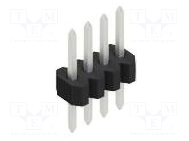 Connector: pin strips; pin header; male; PIN: 4; 1.27mm; THT; 1x4