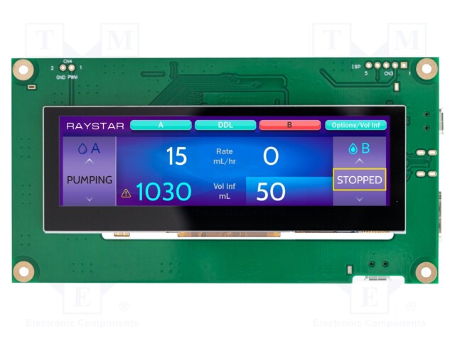 Display: TFT; 3.9"; 480x128; Illumin: LED; Dim: 125x66.5x13.95mm