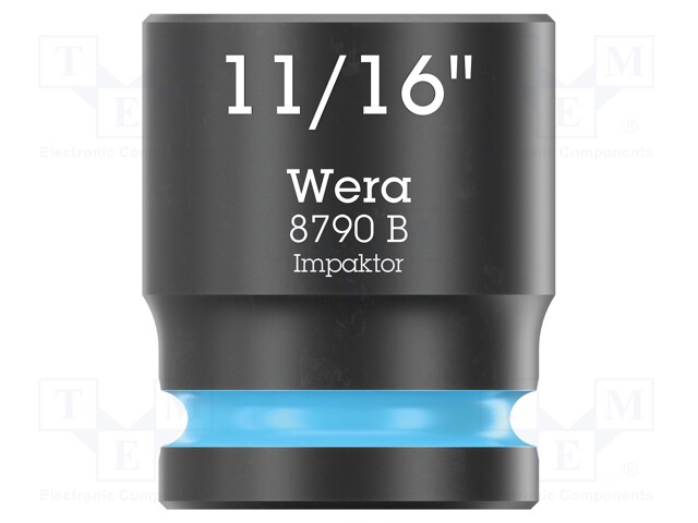 Socket; 6-angles,inch,socket spanner,impact; HEX 11/16"; 3/8"