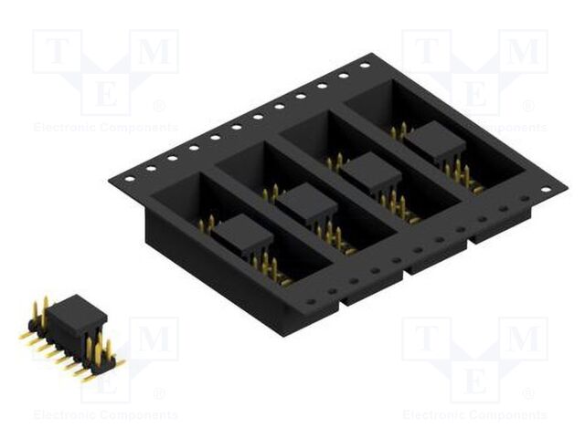 Connector: pin strips; pin header; male; PIN: 16; 2mm; SMT; 2x8; 100V