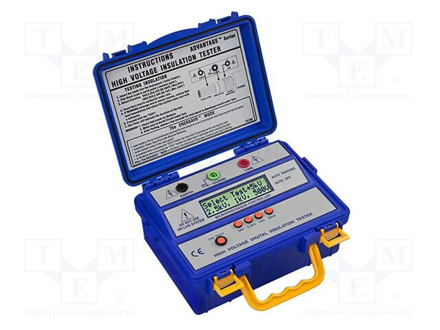 Meter: insulation resistance; LCD; 0÷600GΩ; max40°C