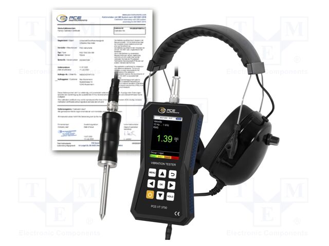 Vibrometer; Display: LCD 2,8"; Ch: 1; 0÷3,9inch,0÷399,9ft/s2; IP52