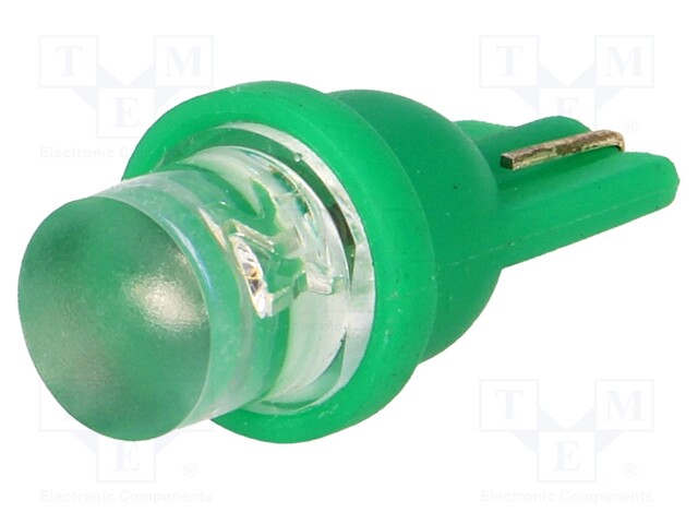 LED lamp; green; T08; Urated: 12VDC; 3.5lm; No.of diodes: 1; 0.24W