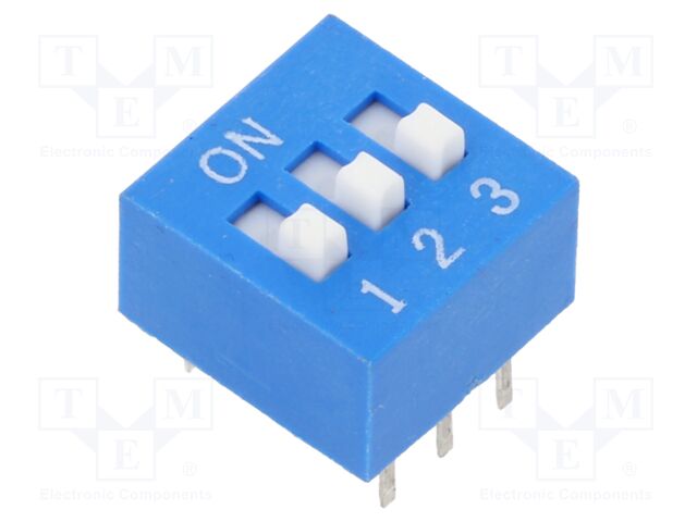 Switch: DIP-SWITCH; Poles number: 3; OFF-ON; 0.025A/24VDC; Pos: 2/3
